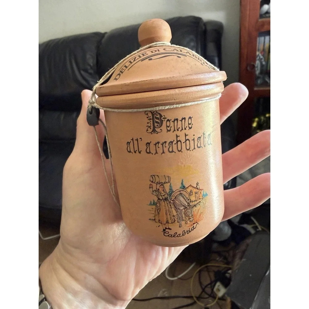 DELIZIE DI CALABRA‎ Italian Terracotta Jar Old Spices Penne Arrabbiata Calabria